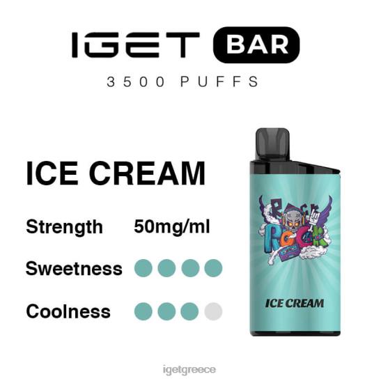 IGET vape Greece bar 3500 τζούρες LDRXX294 παγωτό