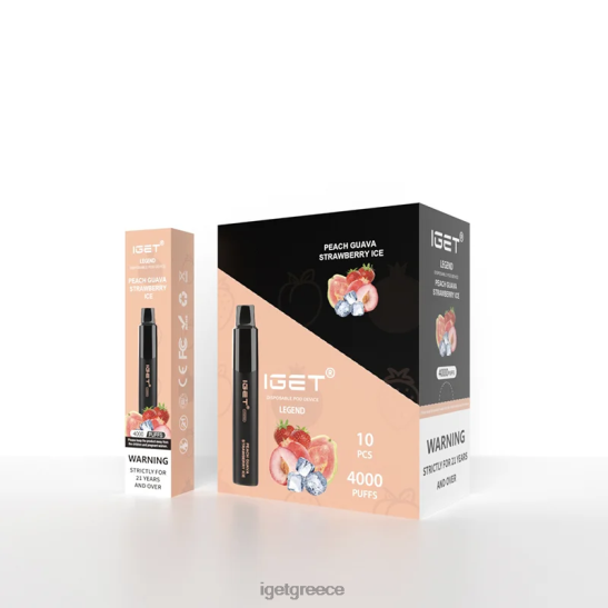 IGET bar online legend 4000 ρουφηξιές LDRXX320 ροδάκινο γκουάβα φράουλα πάγος