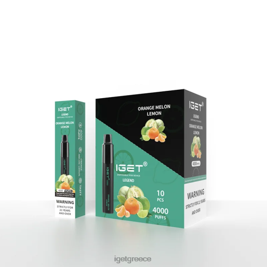 IGET vape flavours legend 4000 ρουφηξιές LDRXX335 πορτοκαλί πεπόνι λεμόνι
