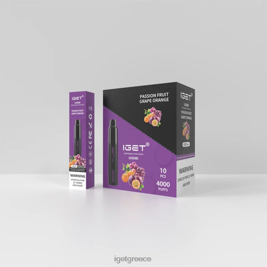 IGET vape Greece legend 4000 ρουφηξιές LDRXX339 φρούτο του πάθους σταφύλι πορτοκάλι
