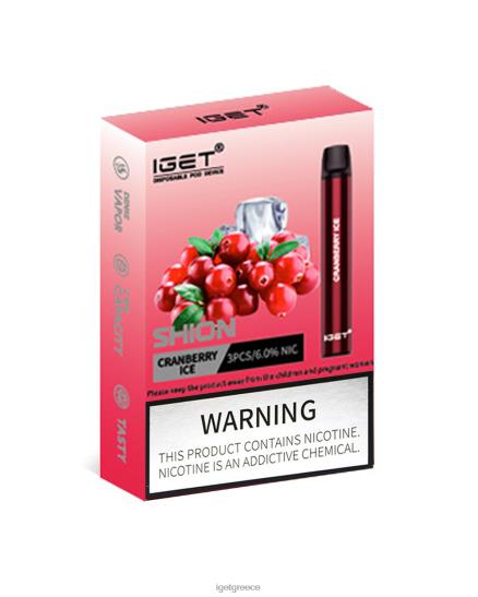 3 x IGET vapes Greece shion LDRXX12 πάγος cranberry